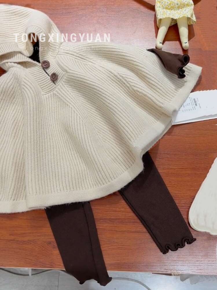 Estrella infantil coreana ropa infantil suéter primavera y otoño ropa nueva niñas tejer capas con capuzas chaqueta