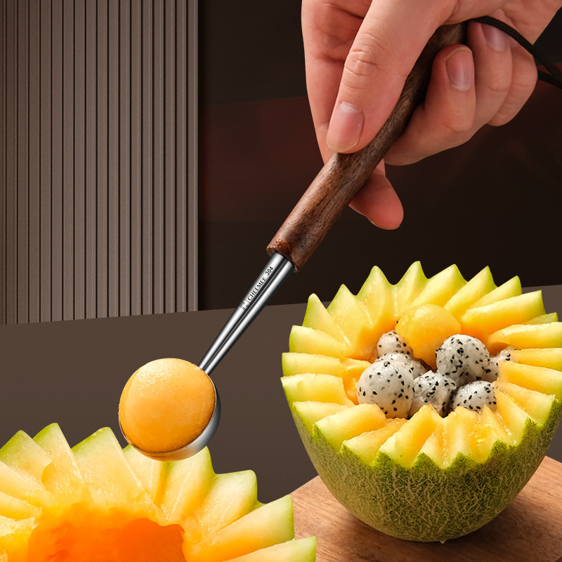 304 Stainless Steel Fruit Baller Watermelon Scoop Carving Knife Divider Platter Tool