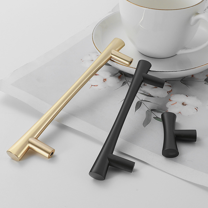 Kashuo modern minimalist wardrobe door handle cabinet drawer single hole handle zinc alloy cabinet door American small handle