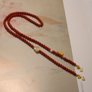 Binaural Lock Bag Type Beeswax Lock Pendant with Rope Safe New Chinese Style Chain with Beruyi Decoration for Women