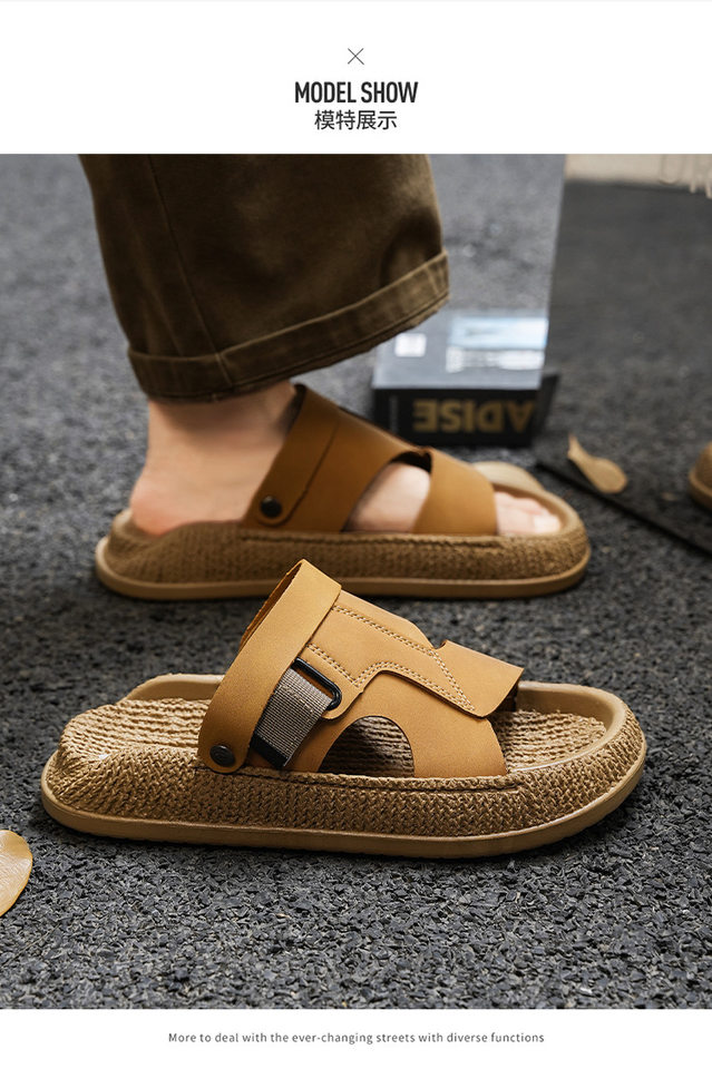 Dép sandal nam quai ngang mở ngón chân, đế EVA chống trượt, thoáng khí, cỡ lớn — 8012 màu kaki, 8012 đen, 8012m màu chi tiết 9