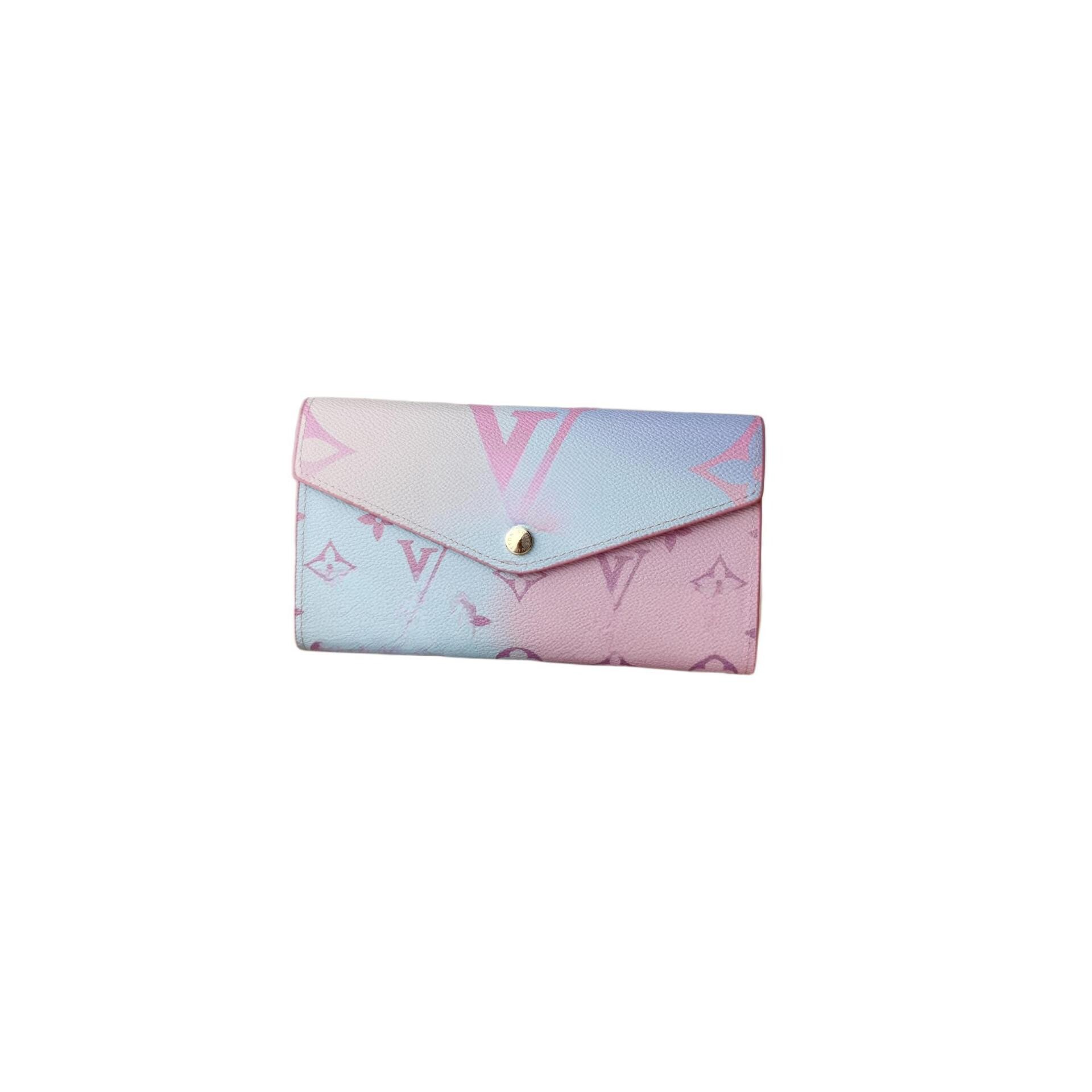 2025 New Gradient Embossed Women's Long Wallet Fashion Envelope Genuine Leather Purse Luxury Card Holder