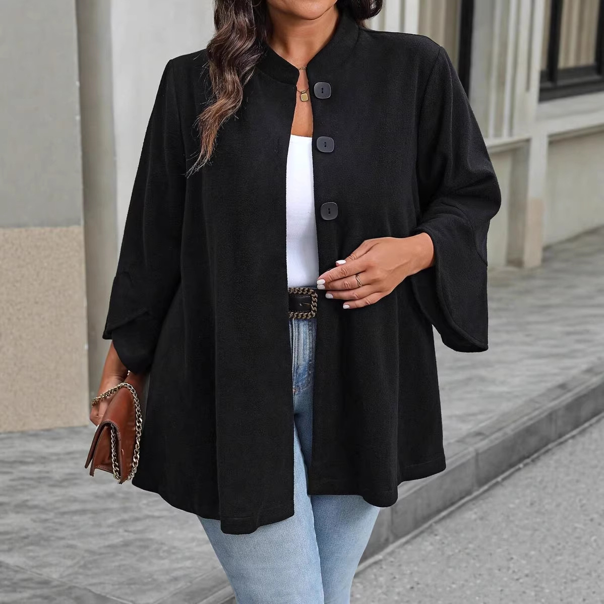 Oversized Woolen Jacket For Women Loose Fitting Casual Coat Style_voghion.com