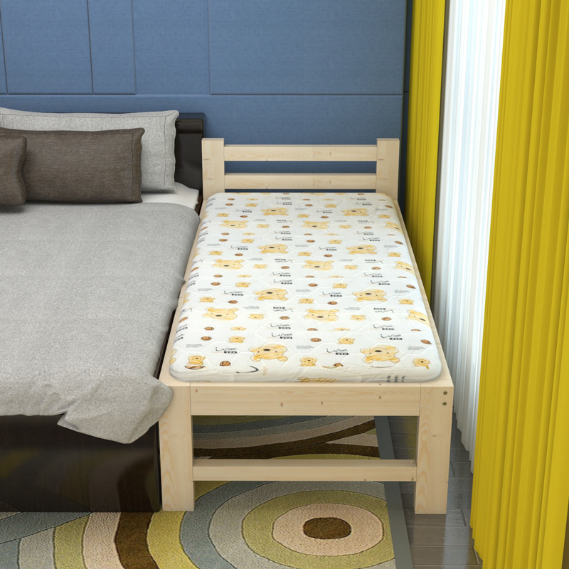 I1 Adult Bed Widened and Lengthened Spliced Solid Wood Pine Bed Single Double Bed Tatami Kidsren's Bed Zhao Zhian