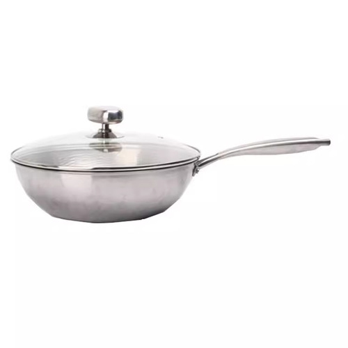 Lannuo pure titanium pot household Zhangqiu handmade hammered pure titanium wok uncoated pot titanium wok induction cooker universal