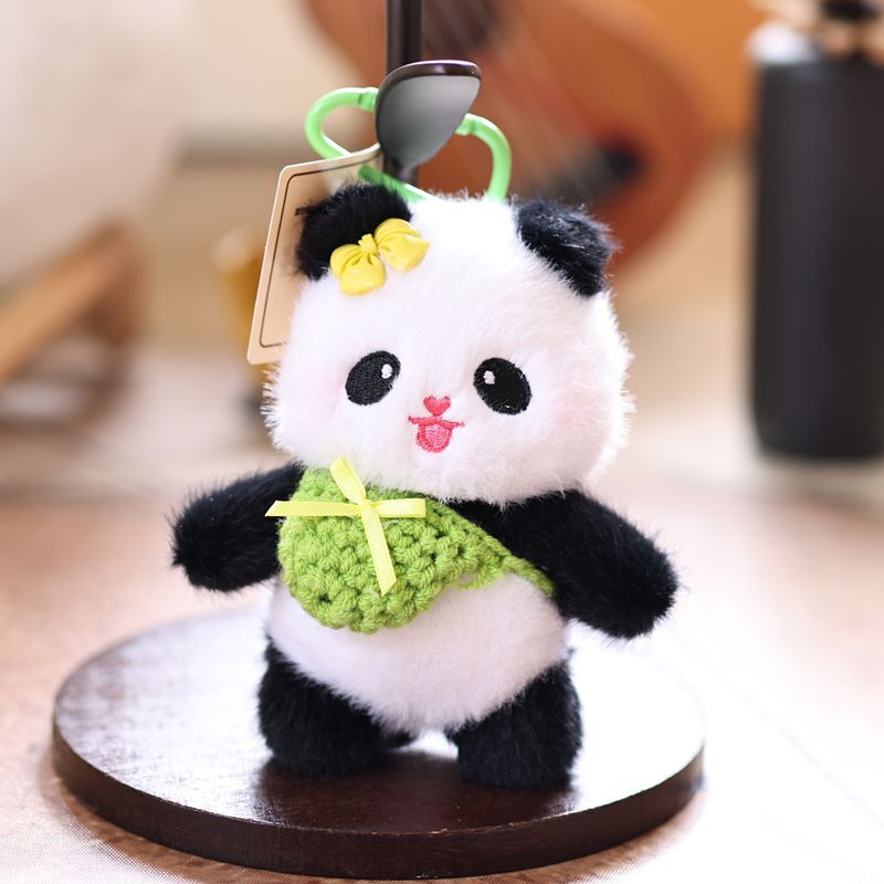 网红可爱萌挎包小熊猫挂件毛绒玩具公仔包包挂饰钥匙扣布娃娃玩偶|undefined