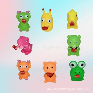 Игрушка-антистресс с языком лягушка и динозавр