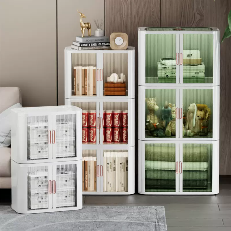 折叠收纳柜塑料卧室置物柜家用被子衣物储物箱多层零食玩具收纳箱