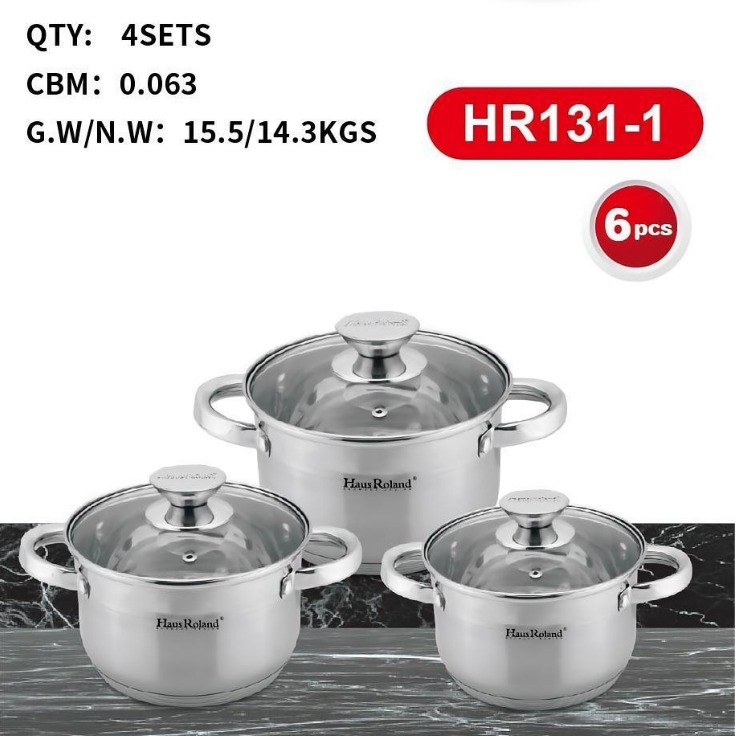 Fábrica de productos de hardware Hongrui (Jiangmen) 201 juegos de ollas de 3 piezas de acero inoxidable