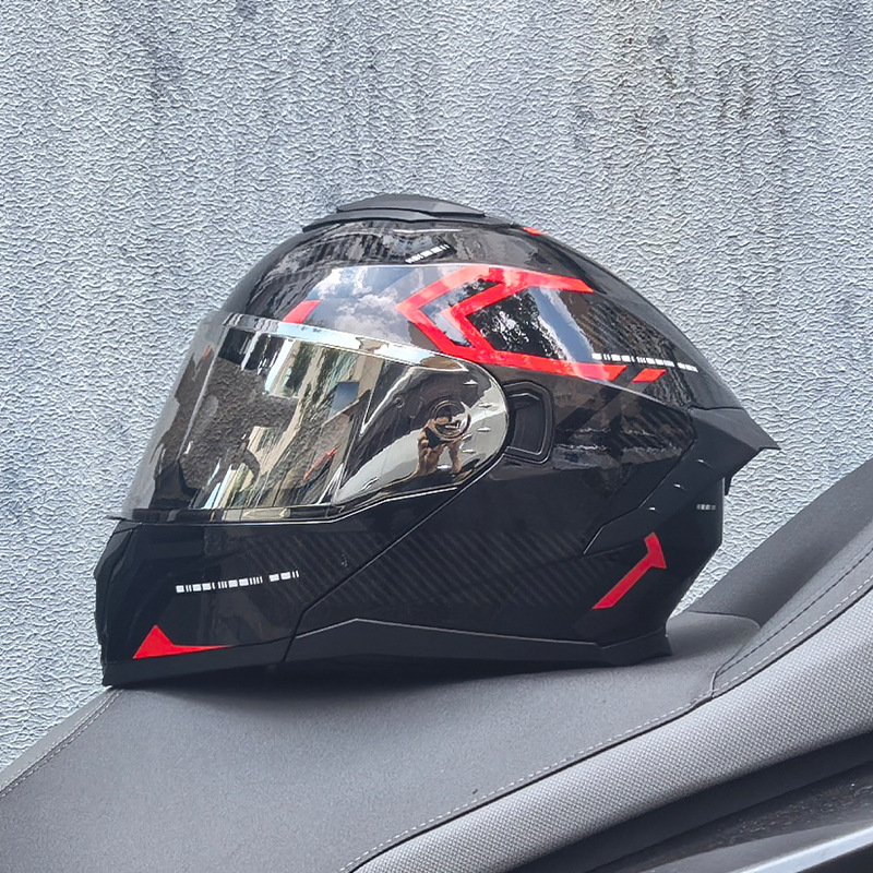 LVS3C certificado casco de motocicleta estándar nacional para hombres y mujeres casco de cara a cara casco de locomotora de verano seguridad general de cuatro estaciones