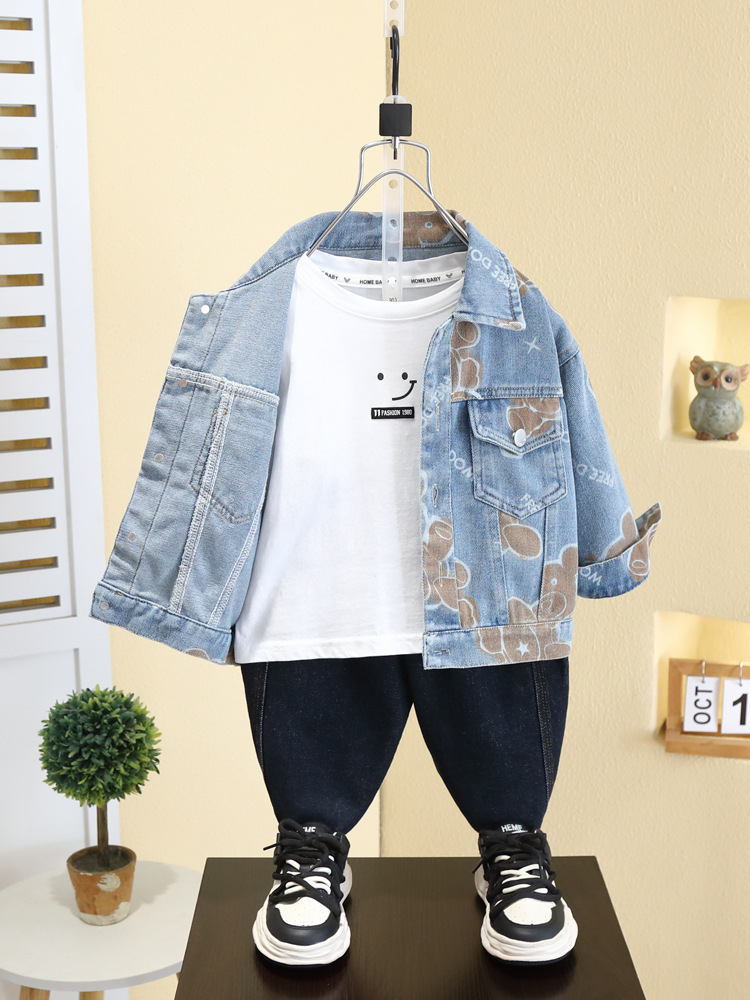 Chaqueta vaquera para niños 7565, estilo primavera y otoño, camisa elegante, top moderno, nuevo modelo 2026 para niños pequeños, conjunto de primavera