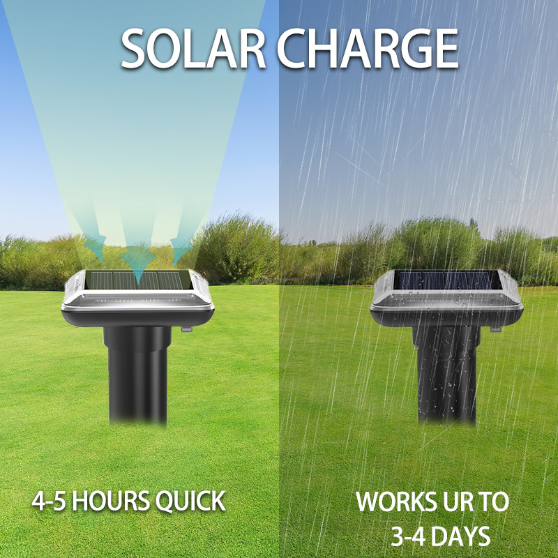 Transfronterizo caliente solar ratón repelente zumbador vibración Plug-and-play ultrasónico ratón repelente al aire libre serpiente repelente