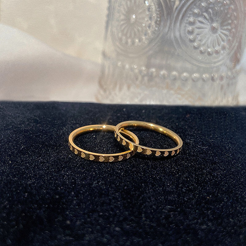 1 Piece Quantity Daily Occasion Titanium Steel Material Heart Shape Pattern Simple Style Heart Shape Titanium Steel Plating Rings 1 Piece