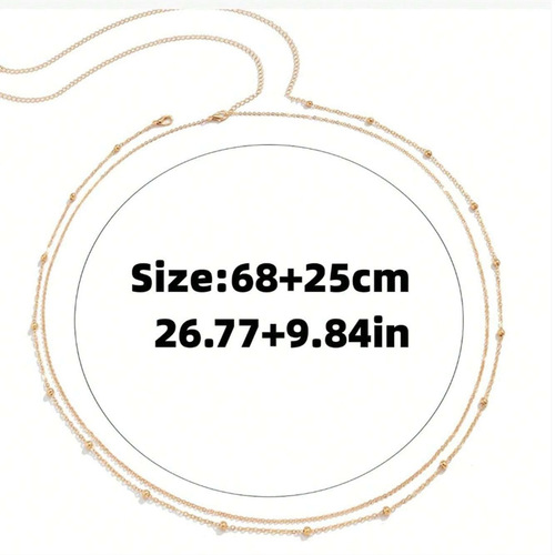 European and American Jewelry Double Bead Chain Women's Waist Chain Beach Body Chain Slim Waist Chain Accessory