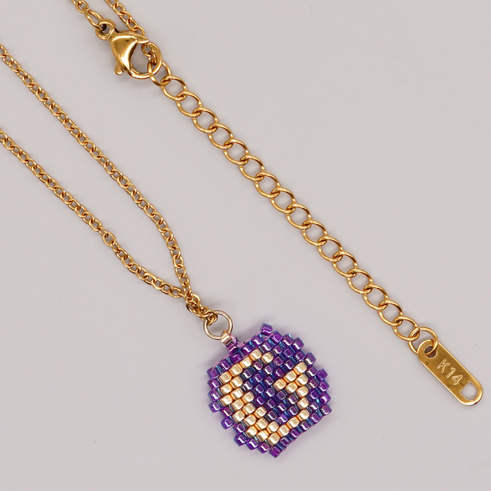 1 Piece Bohemian Star Heart Shape Pineapple glass Beaded Plating Womenu0027S Pendant Necklace