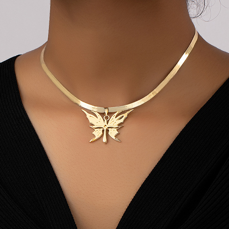 Lady Butterfly Alloy Plating Women's Necklace display picture 1