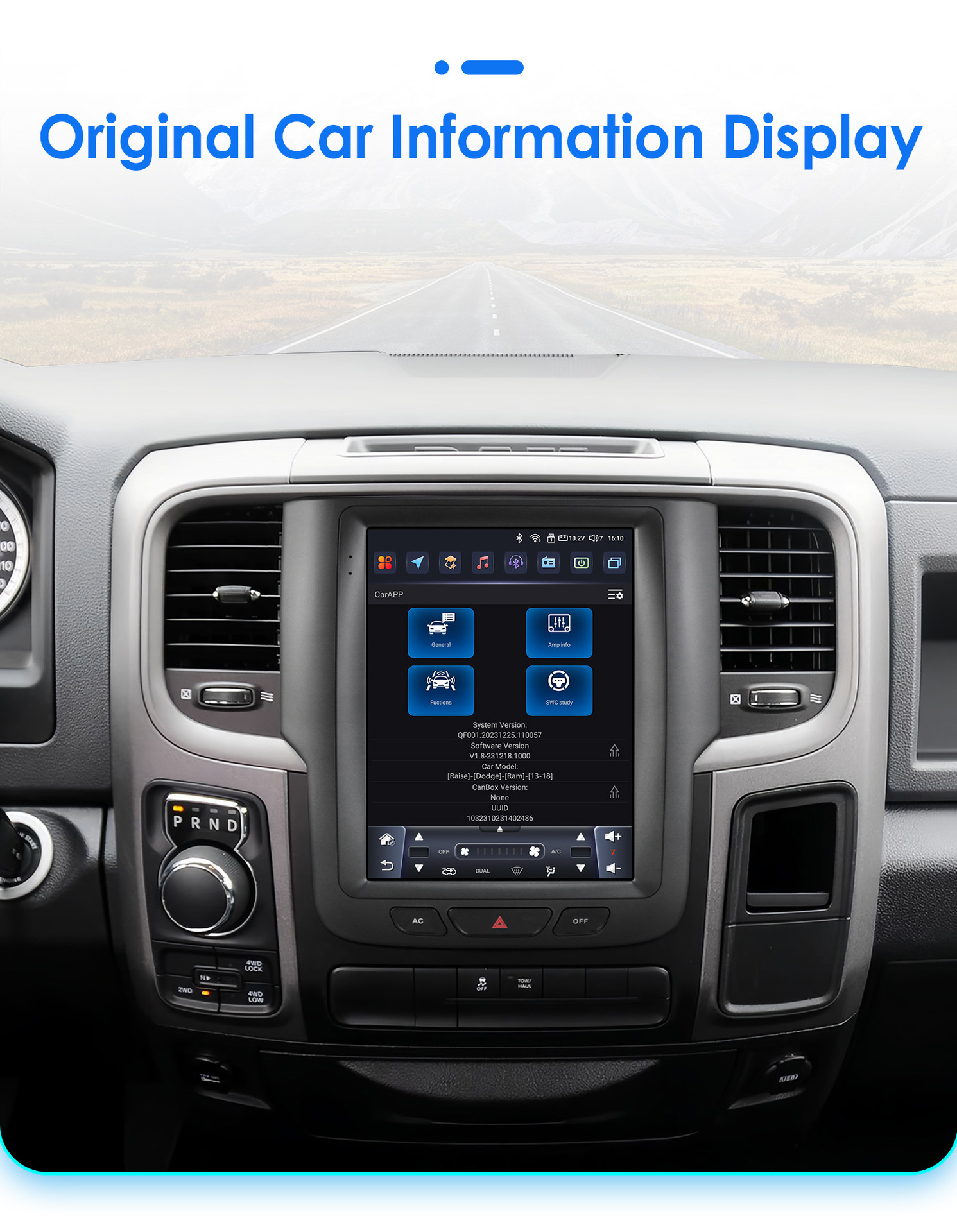 Suitable for Dodge Ram1500 Ram 13-18 Android Large-Screen Central Control Car Navigation Vertical Screen Gps All-In-One Machine