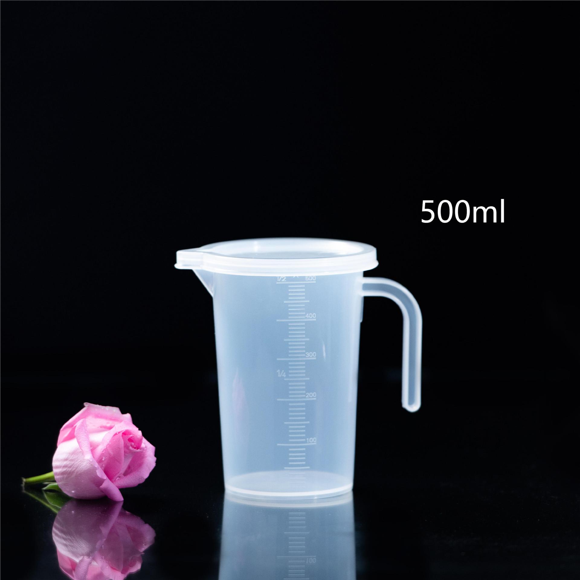 Taza de medir Taza de precipitados con asa Taza de escala doméstica de grado alimenticio Taza de medición comercial Taza de medición de plástico con escala para cocina