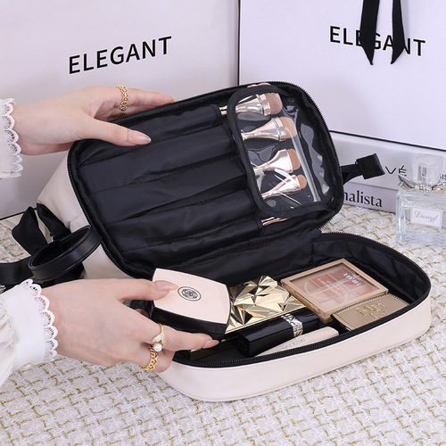 Xiaoxiangfeng cosmetic bag double-layer partitioned storage high-end cosmetics storage bag wash bag