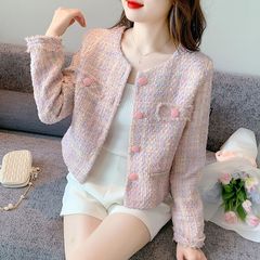 2025年春秋新商品の小香風の短い韓国版の女性の逸品の上着春秋新商品の長袖の名媛の高級感