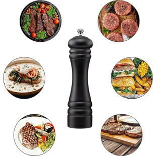 Stainless Steel Manual Pepper Mill Coarse Salt Grinder Rubber Wood Seasoning Grinding Bottle Kitchen Restaurant Supplies