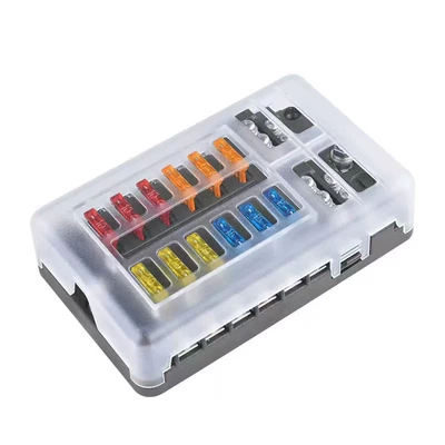Car Fuse Box with Negative Power supply, ignition system accessories - 12-way-with-negative-pole