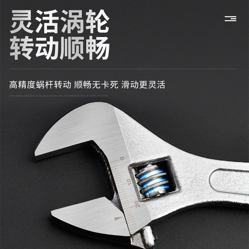 Llave de boca abierta de grado industrial al por mayor genuina Llave de apertura de 15 pulgadas Llave móvil de herramienta de doble uso de 300mm de 8 pulgadas