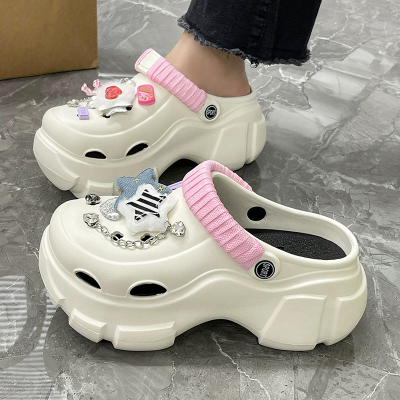 Nanbo Wan туфли на толстой подошве с отверстиями летние девушки Баотоу сладкий прохладный ветер допамина одежда увеличенная тапочки из этиленвинилацетата оптом