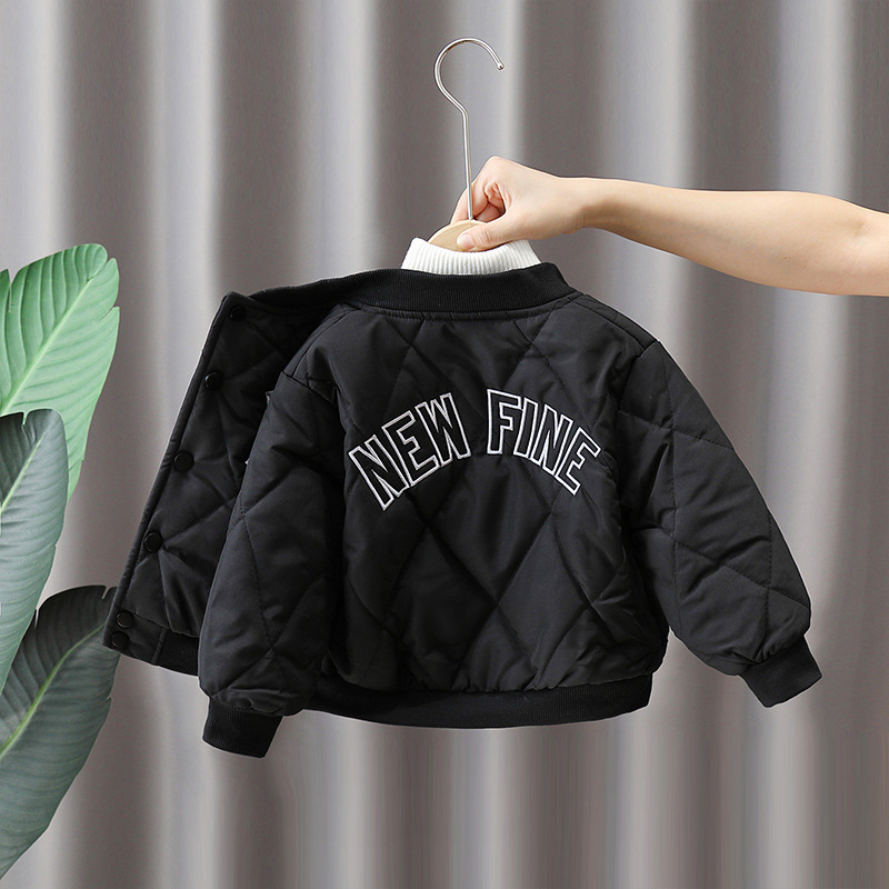 6344 chaqueta de béisbol para niños chaqueta acolchada de algodón 2025 nueva chaqueta de todo fósforo de otoño e invierno chaqueta de algodón de invierno para niños