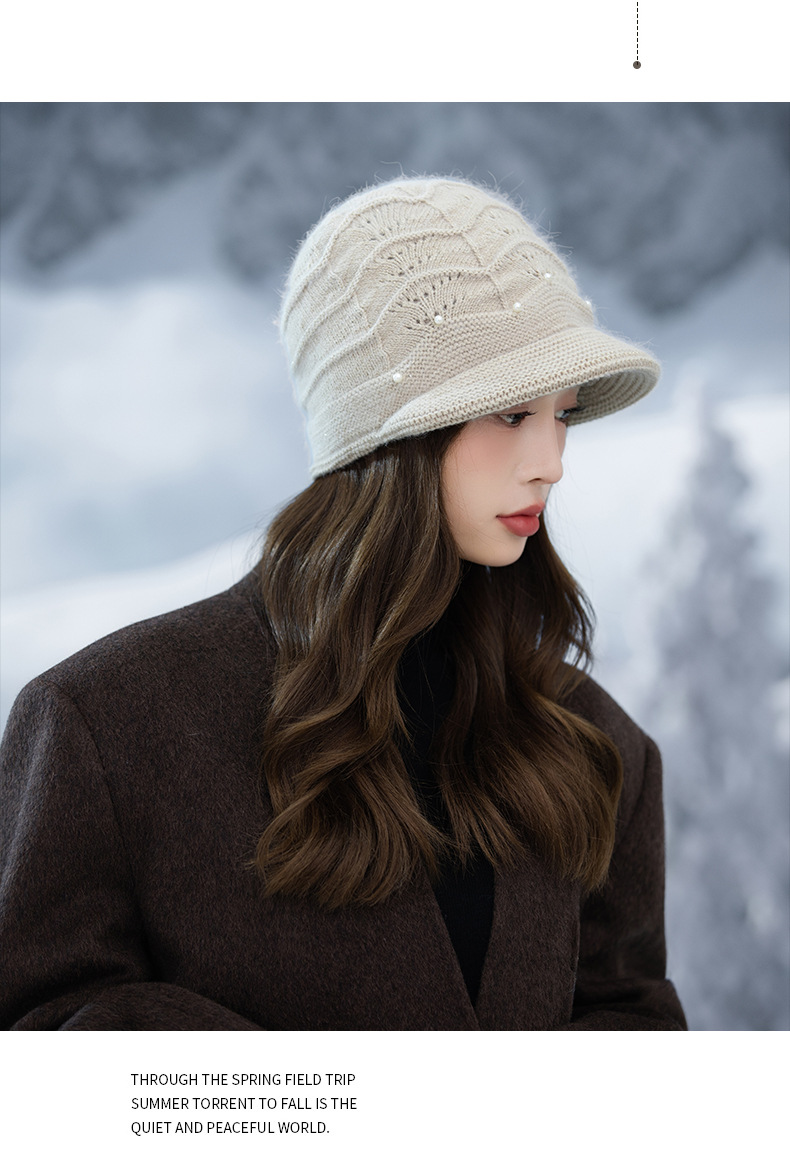 Damen-Bucket-Jacke im koreanischen Stil, vielseitig, perlenbesetzt, dick gestrickt, Herbst-Winter-Mode, lässig, winddicht, warm, hochwertig_voghion.com