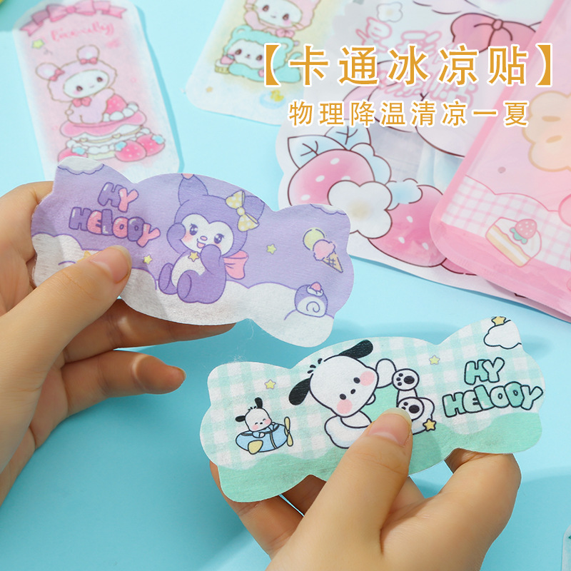 Cooling Patch Cartoon Print Cooling Patch Summer Cooling Patch for Students Military Training Heat Relief Cooling Patch Physical Cooling