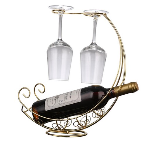 Pirate ship wine rack ornaments creative European style light luxury style new Chinese style upside down goblet wine rack iron entrance rack