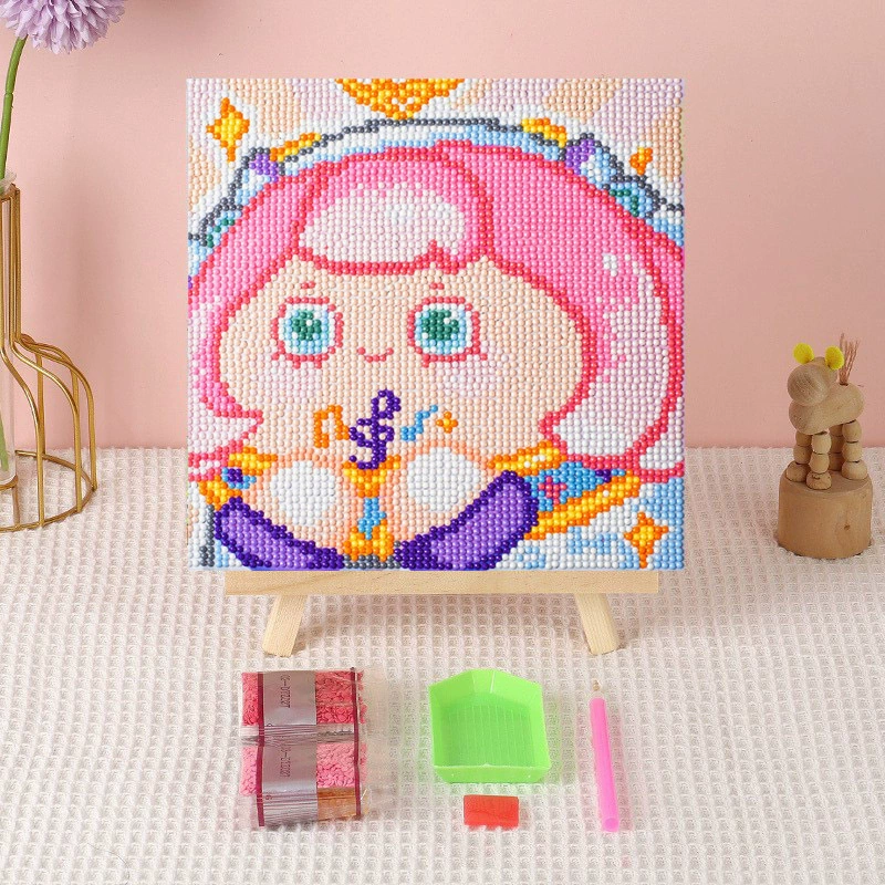 Алмазная вышивка (canvas) Genshin Impact DIY, 20×20 / 30×30, деревянная внутренняя рама и набор инструментов
