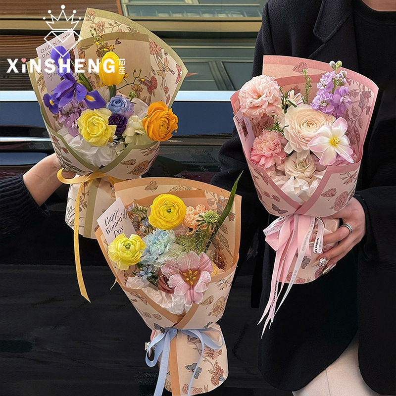 芯苼 原创觅花记包装纸牛皮纸鲜花花束包花纸花艺手工diy礼物材料