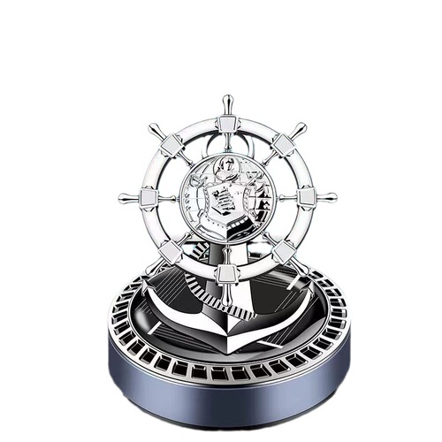 Car Solar Aromatherapy Car Perfume Holder Ornament Car New Product Time Comes to Turn the Ship Helmsman Rotating Perfume