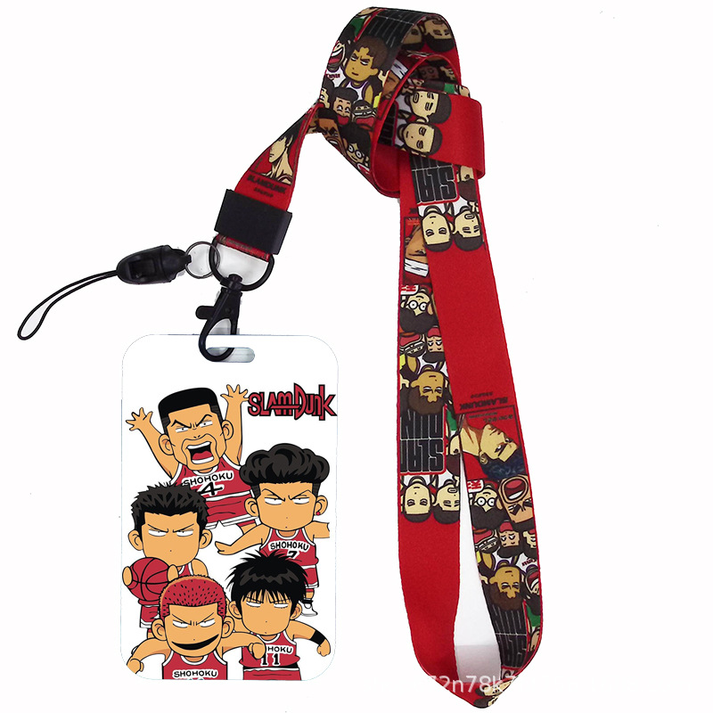 Dibujos animados japoneses slam dunk competencia nacional tarjeta de estudiante tarjeta de comida tarjeta de autobús cubierta certificado de trabajo titular de la cuerda del teléfono móvil