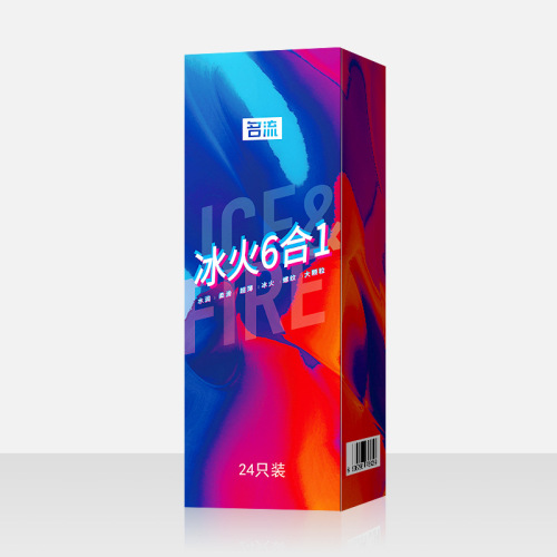 Celebrity Condoms Passion Ice and Fire Six-in-One 6-in-1 Condoms 24 Pack Adult Family Planning Supplies