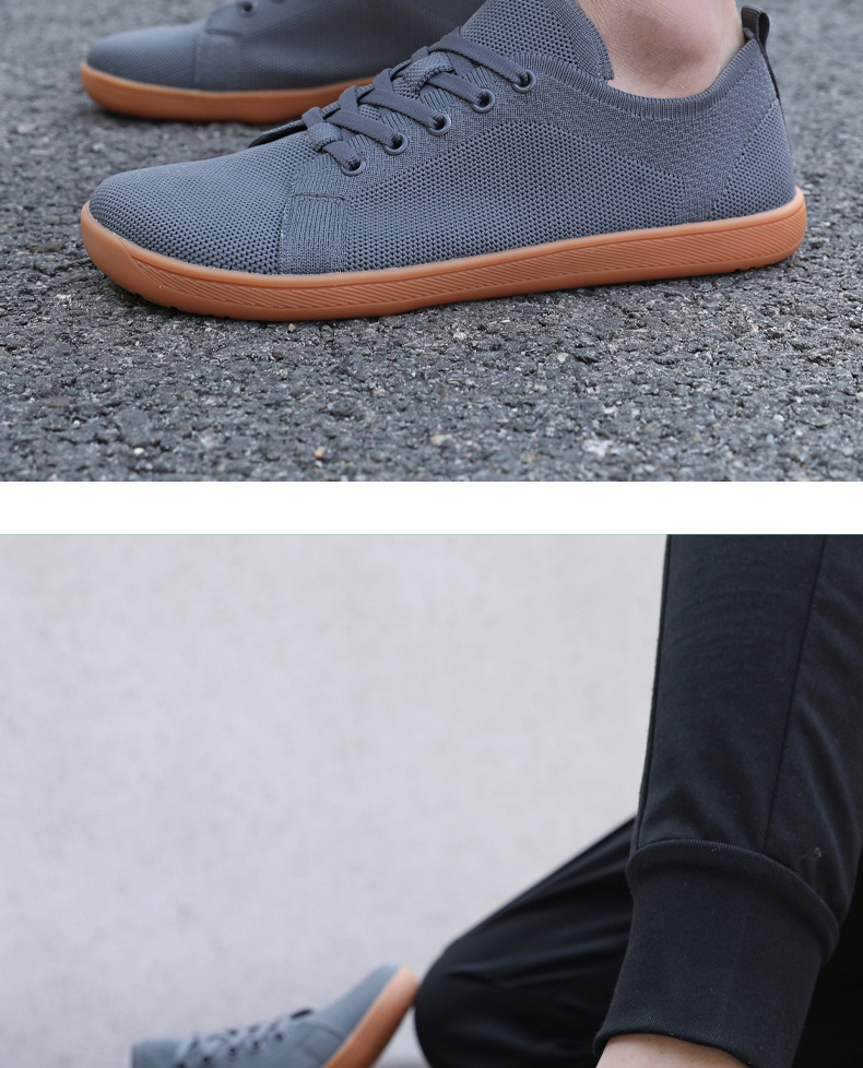 Neue atmungsaktive Casual weiche Sohle breite Kopf Schuhe flache Wanderschuhe breite Leisten fliegende Strickschuhe Sportpaar Fitnessschuhe_voghion.com