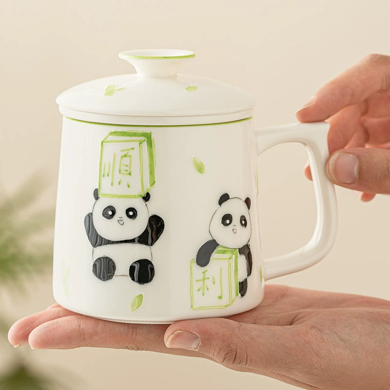 Ручная роспись Panda Чайник Чайный набор персональная чайная разборка офисный кружка керамика Мэг Фан Марк крышка