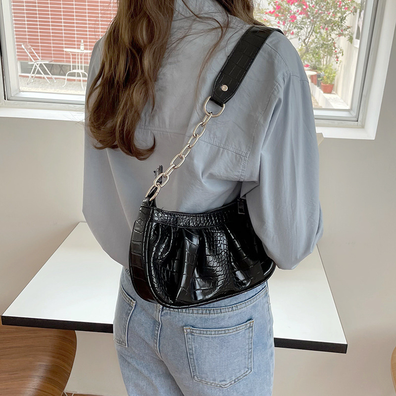 Women's Single-shoulder Crocodile-pattern Underarm Bag Trendy_voghion.com