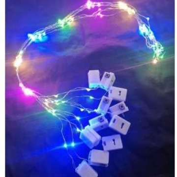 Cadena de luz LED luz luminosa Garland gato oído luz cadena diadema línea pequeña caja cuadrada batería caja linterna pastel luz decorativa