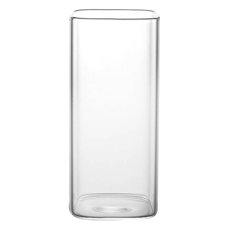 Taza cuadrada delgada, taza de vidrio simple, taza para jugo de vino espumoso, taza para cócteles, taza para bebidas frías de alta gama, estilo nórdico, popular en internet.