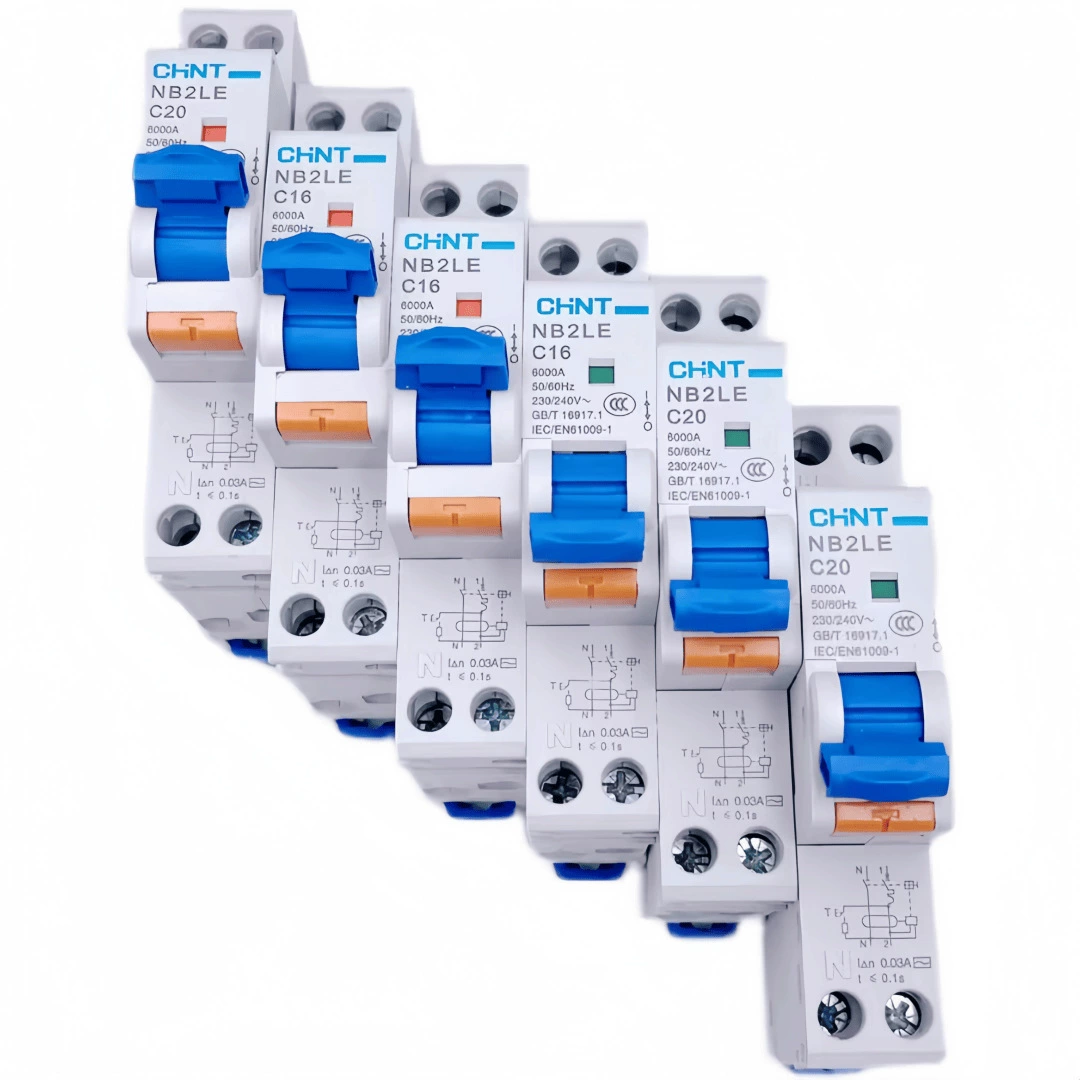 Бытовой автоматический выключатель Chint NB2LE 1P с защитой от утечки 16А, воздушный выключатель с защитой от утечки, одиночный автоматический выключатель 32А.