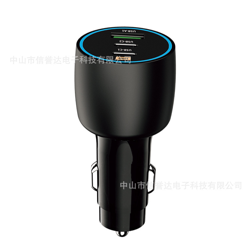 Manufacturer's Pd100W Multi-Port Ambient Light Car Charger 140W165W High-Power Laptop Car Charger Manufacturer's Pd100W Multi-Port Ambient Light Car Charger 140W165W High-Power Laptop Car Charger