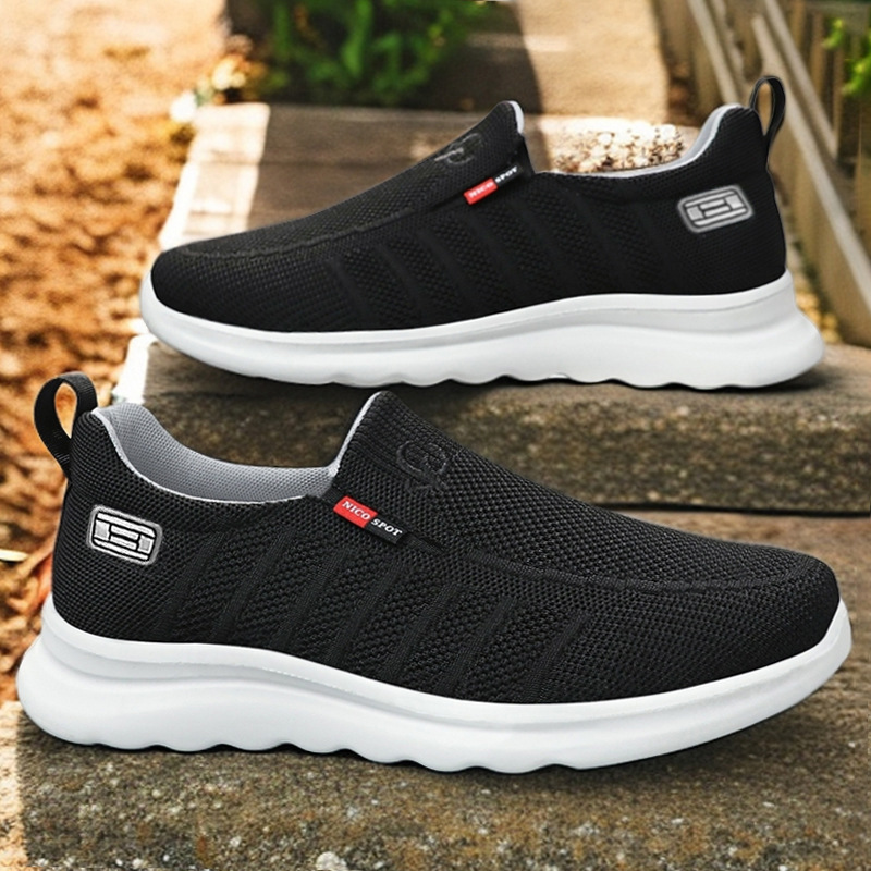 Zapatos para hombre, zapatos casuales de una sola pieza, zapatos nuevos de primavera para hombre, zapatos sin cordones estilo papá, zapatos ligeros, zapatos de malla transpirable