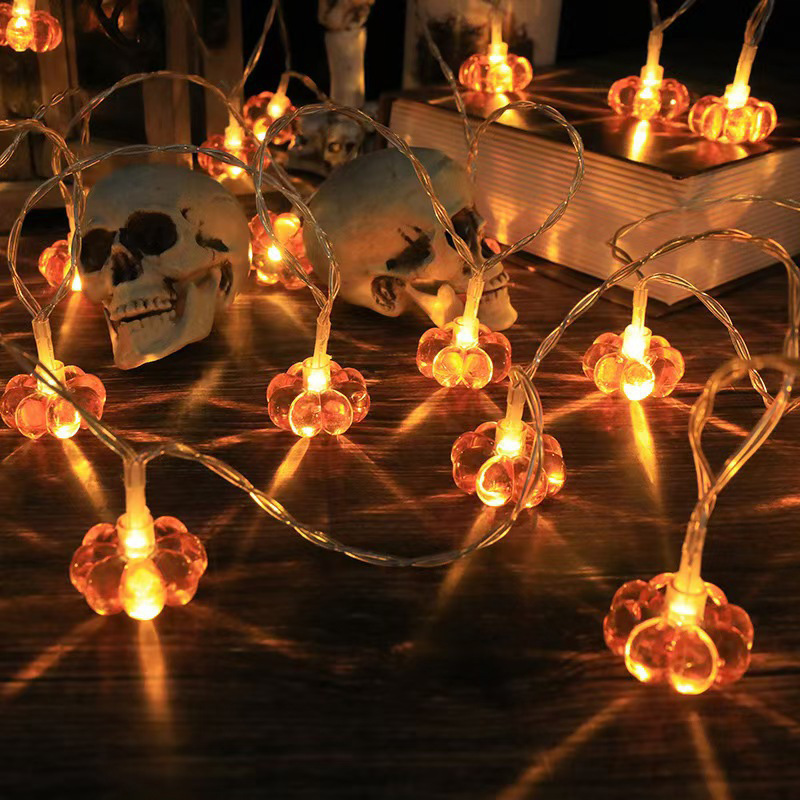 Halloween Ghost Festival serie de lámparas decorativas calabaza banquete LED calabaza lámparas de color cadena de lámparas decorativas de vacaciones