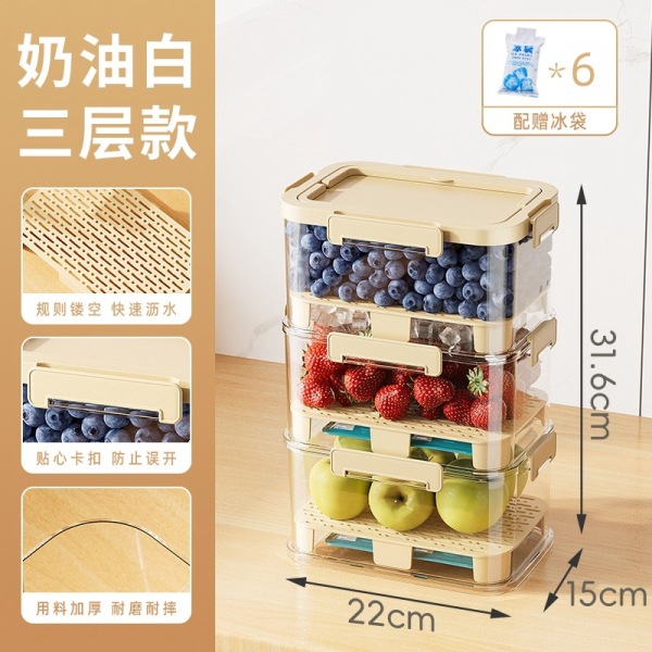 Caja de preservación portátil portátil al aire libre picnic cesta de mano caja de bento camping primavera caja de preservación de frutas portátil