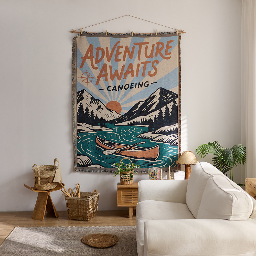 American Travel Leisure Blanket Sofa Cushion Blanket Animation Decorative Tapestry B&B Rv Tent Bed Blanket Atmosphere Carpet