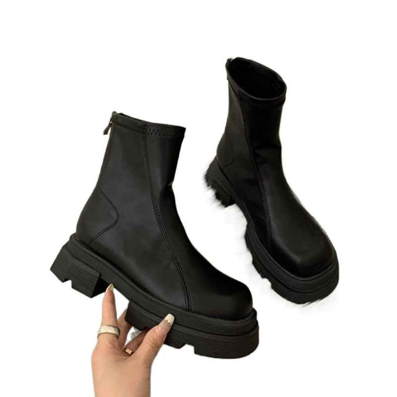 Martens, белые туфли на платформе, высокие низкие сапоги, стиль Chanel, корейский стиль