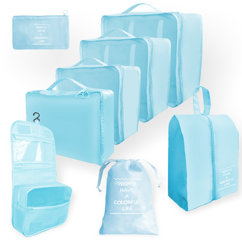Bolsa de almacenamiento de viaje traje de seis piezas de siete piezas de ocho piezas plegable bolsa de lavado bolsa de almacenamiento de ropa bolsa de viaje con cordón